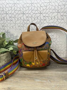 Coach rainbow small backpack